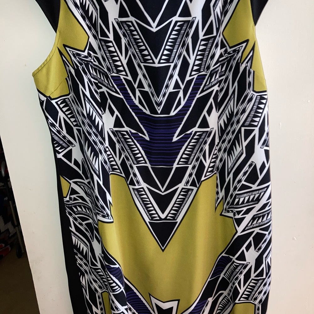 Black Geometric Sheath Dress